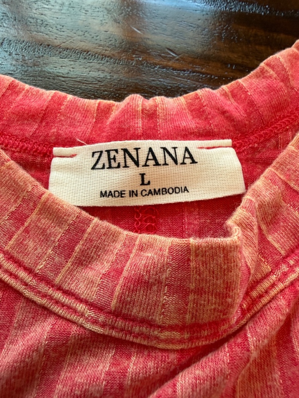 Zenana Outfitters Coral Pink Ribbed High-Neck Tank - Picture 2 of 3